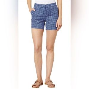 🧵 TOMMY HILFIGER Womens Hollywood 5 Blue Gingham Chino Short Size 10